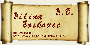 Milina Bošković vizit kartica
